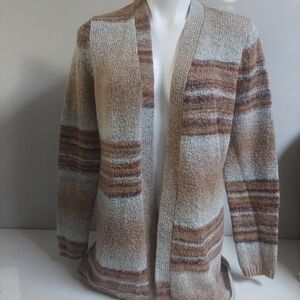 Natural Reflections Tan Brown Cardigan Knit‎ Sweater Wool Blend Size M